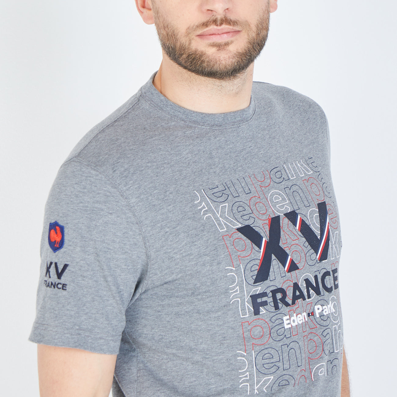 Gray Screen-Printed Xv De France T-Shirt Eden Park