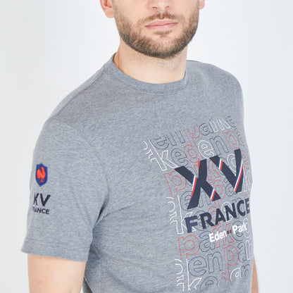 Gray Screen-Printed Xv De France T-Shirt Eden Park