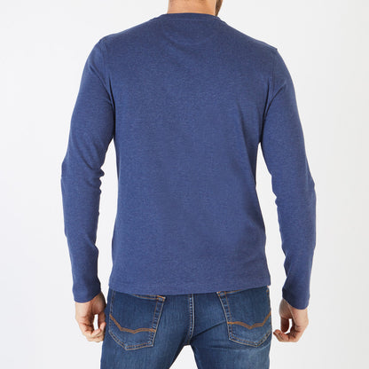 Navy Long-Sleeved T-Shirt With Embroidered French Flair Pattern Eden Park