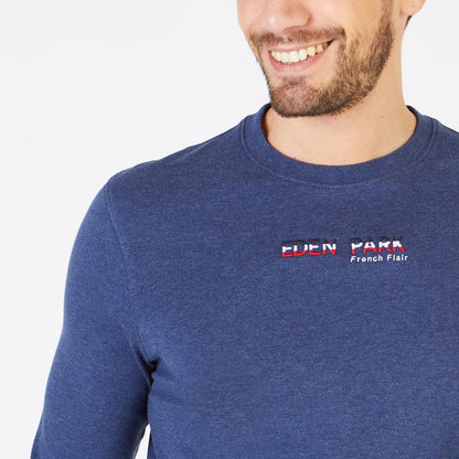 Navy Long-Sleeved T-Shirt With Embroidered French Flair Pattern Eden Park