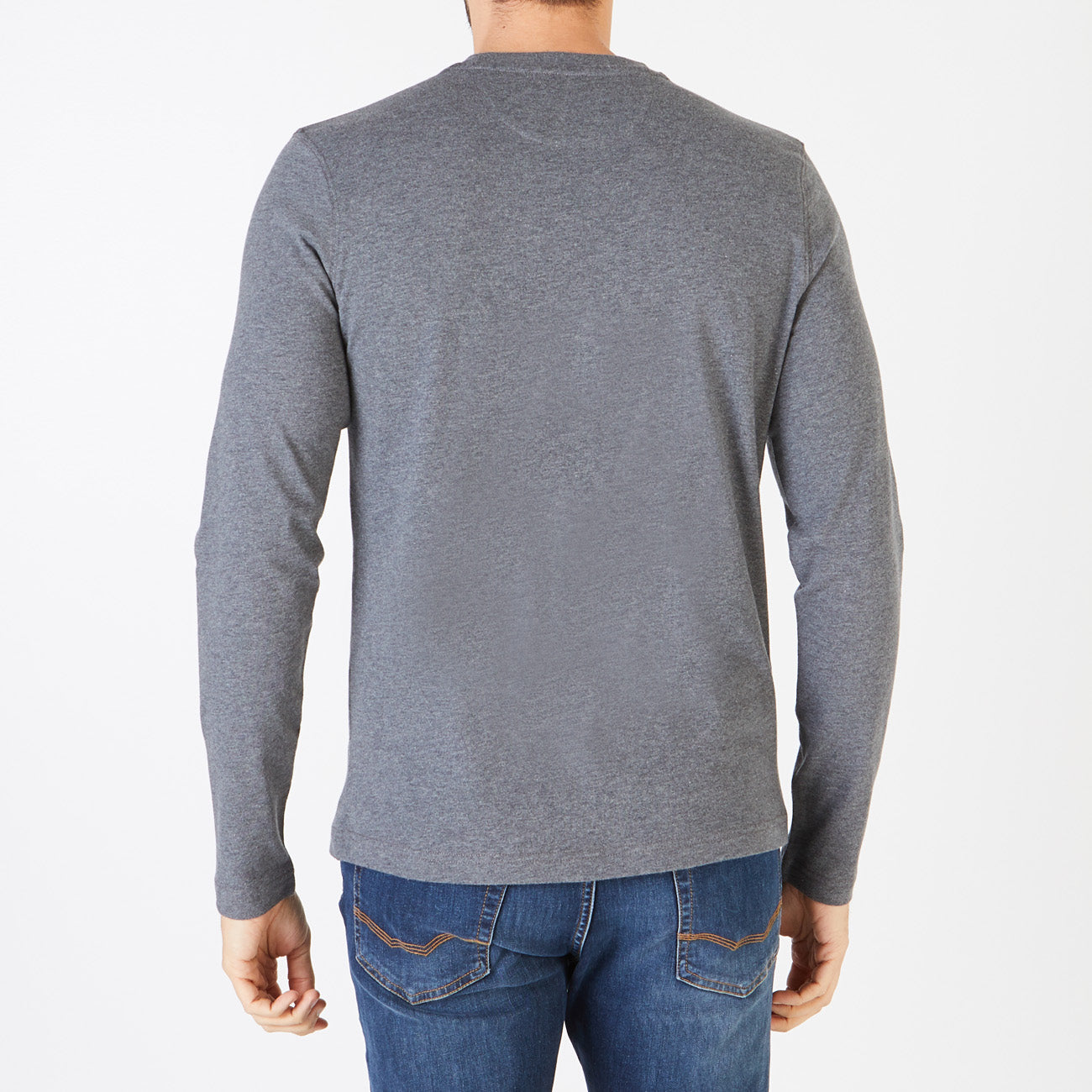 Gray Long-Sleeved T-Shirt With Embroidered French Flair Motif Eden Park