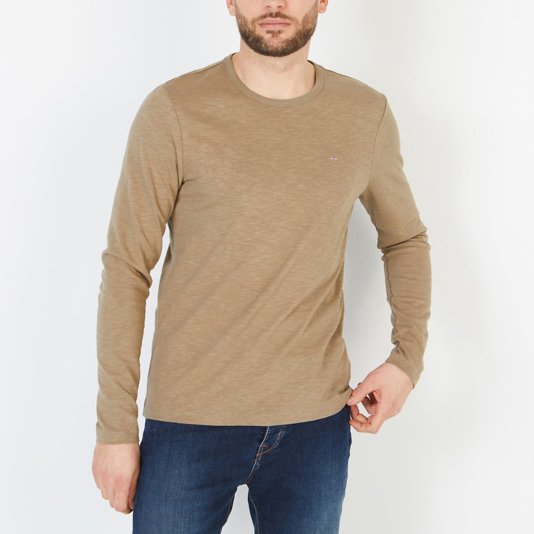 Basic Beige Long-Sleeved T-Shirt Eden Park