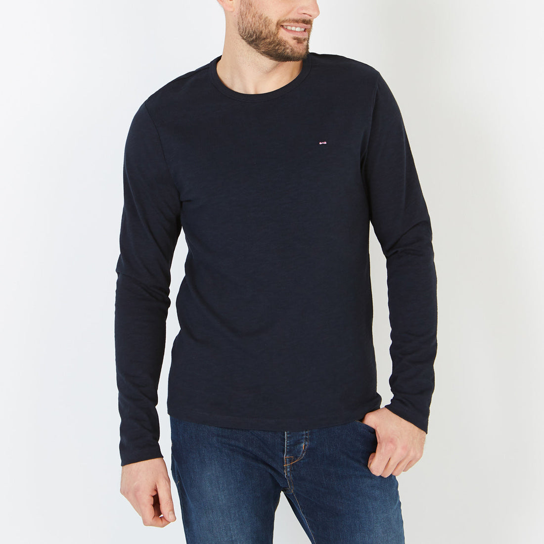 Basic Navy Blue Long-Sleeved T-Shirt Eden Park