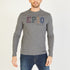 Long-Sleeved Grey T-Shirt With French Flair Screen Print Eden Park