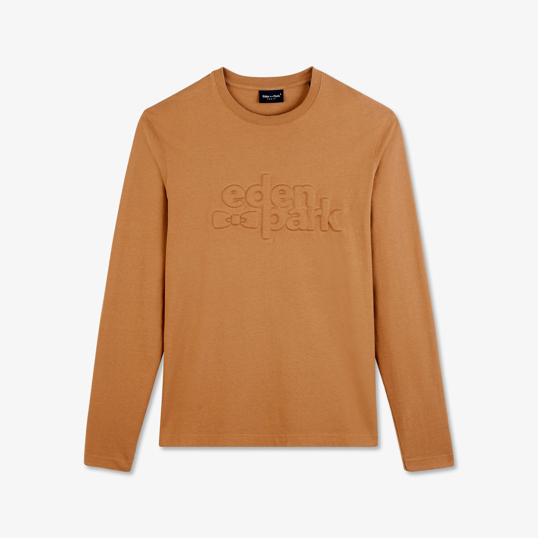 Plain Brown Embossed T-Shirt With Long Sleeves Eden Park
