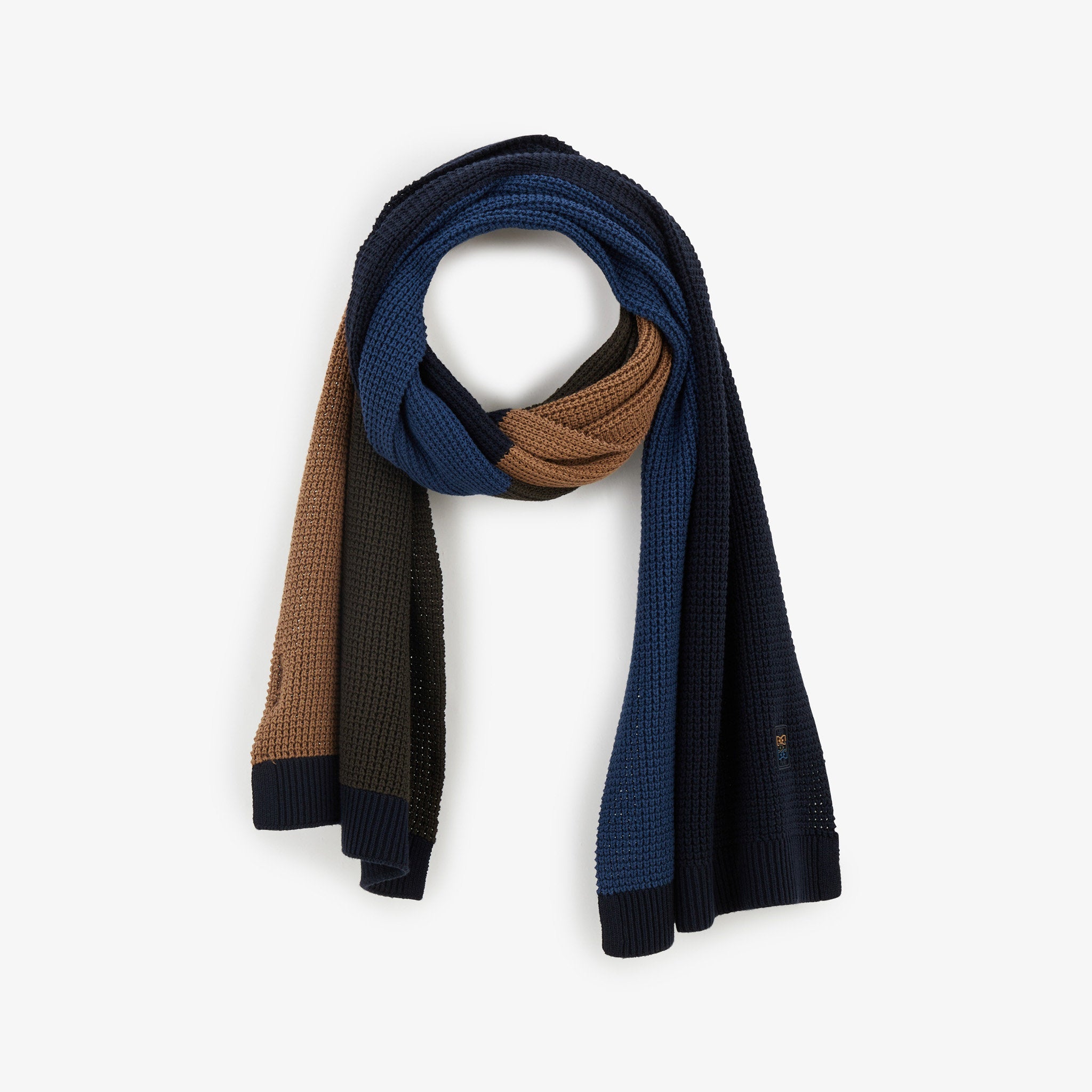 Khaki Colourblock Scarf_H23ACTEC0007_KAF3_01