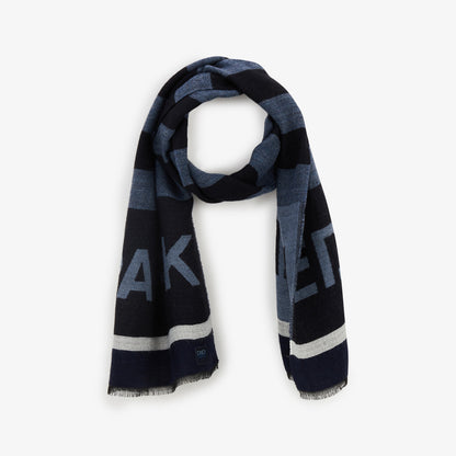 Dark Blue Jacquard Scarf With Eden Park Inscription_H23ACTEC0024_BLF1_01