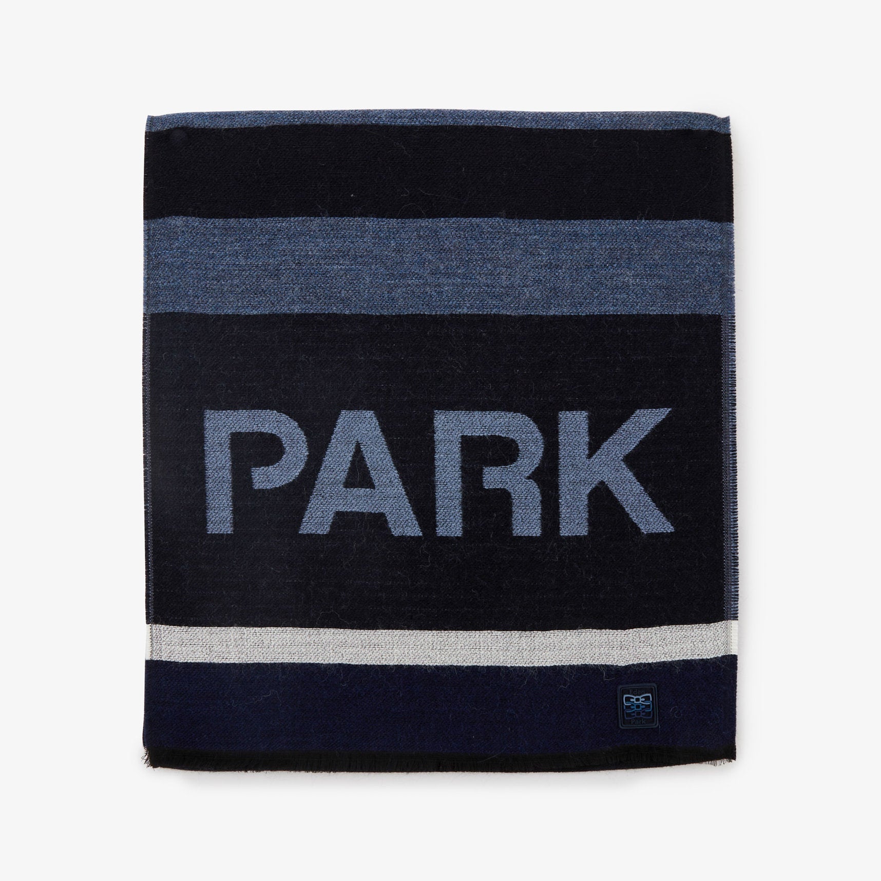 Dark Blue Jacquard Scarf With Eden Park Inscription_H23ACTEC0024_BLF1_02