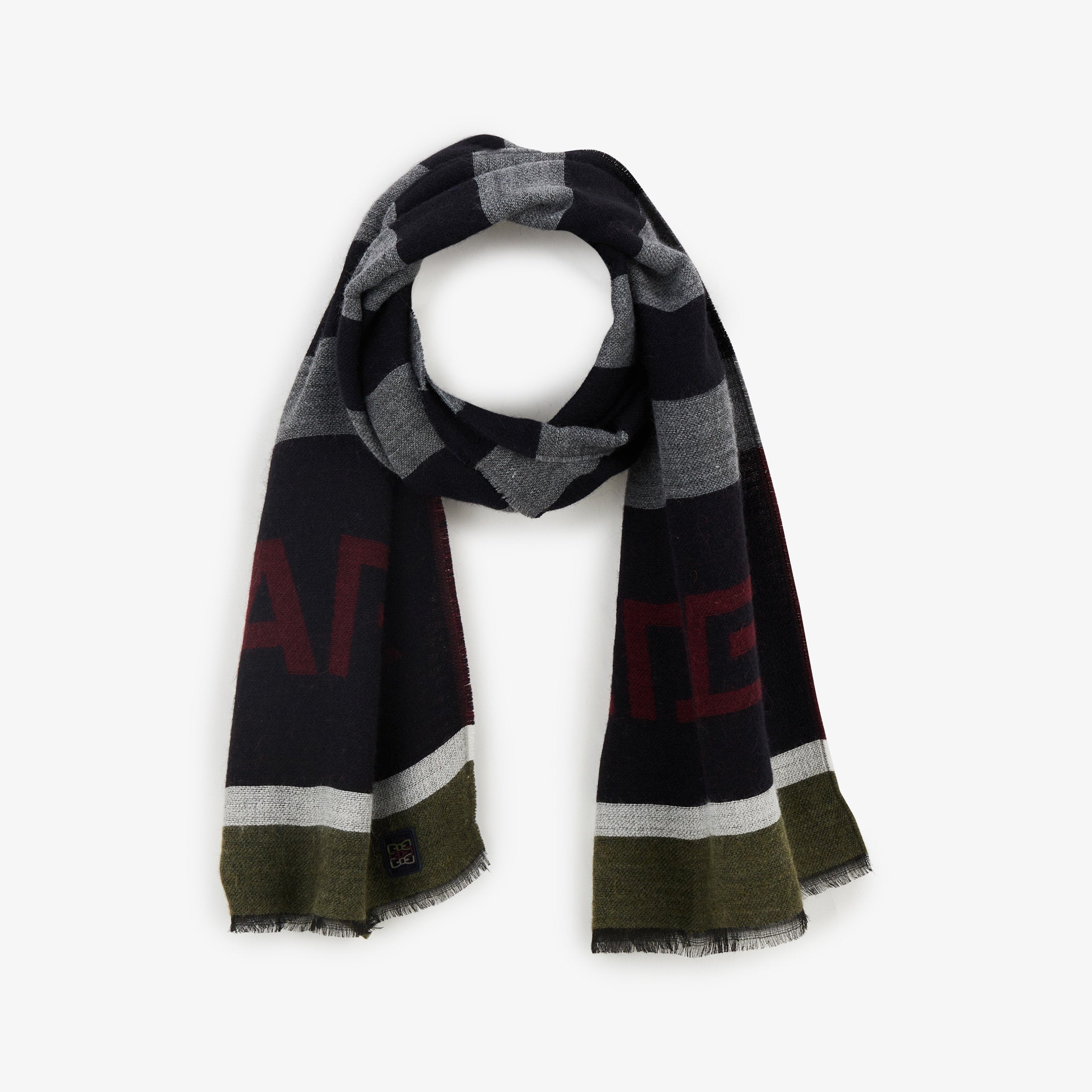 Bordeaux Jacquard Scarf With Eden Park Inscription_H23ACTEC0024_BXF_01