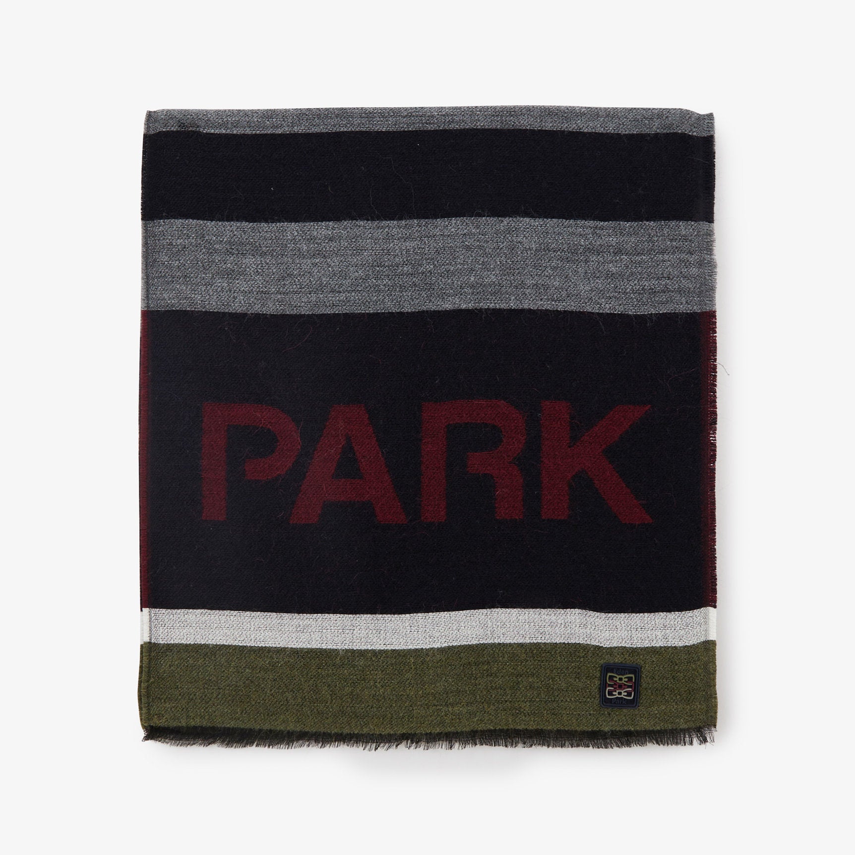 Bordeaux Jacquard Scarf With Eden Park Inscription_H23ACTEC0024_BXF_02