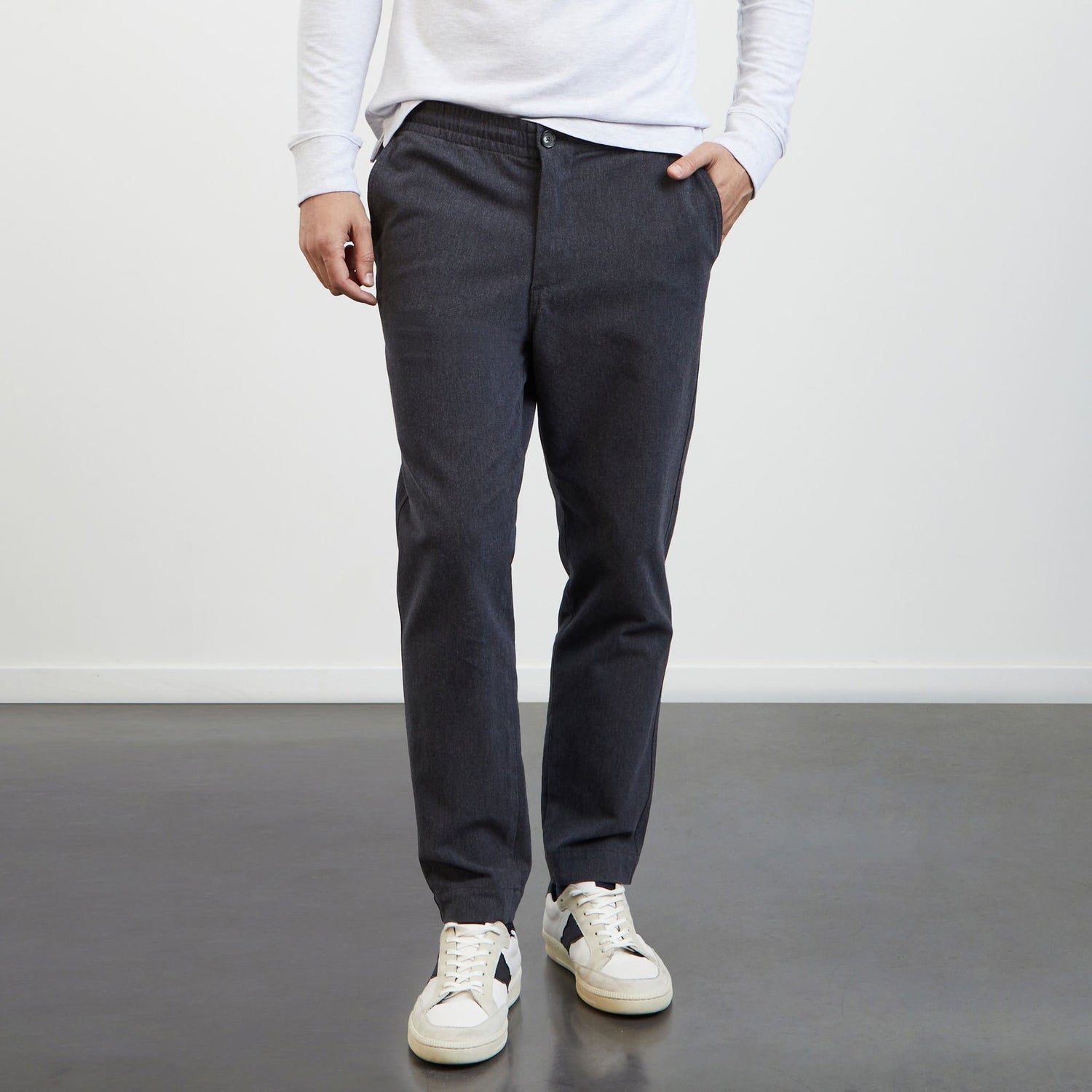 Dark Grey Chinos With Elasticated Waist_H23BASPA0004_GRF1_03