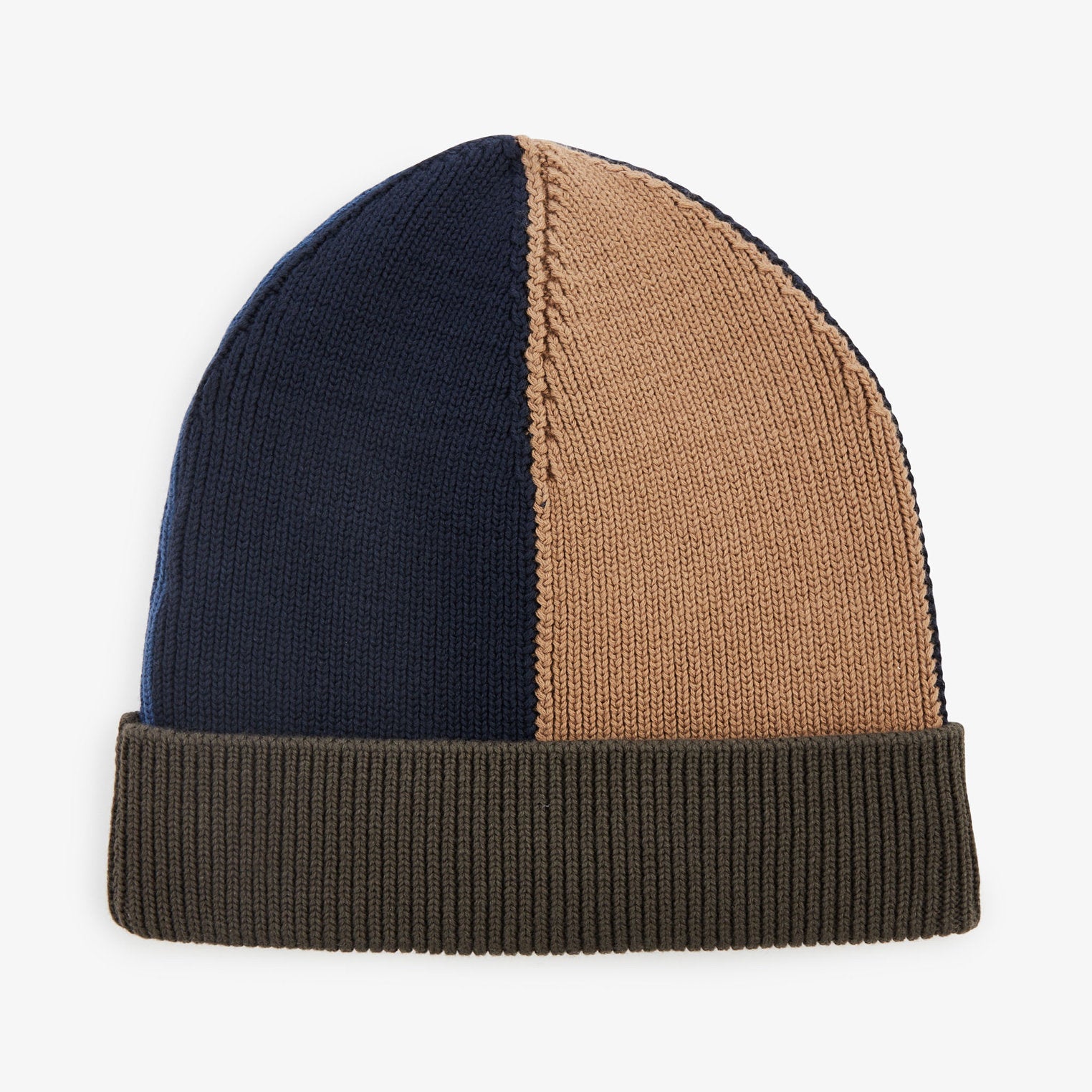 Dark Khaki Ribbed Colourblock Hat_H23CHABN0004_KAF3_02