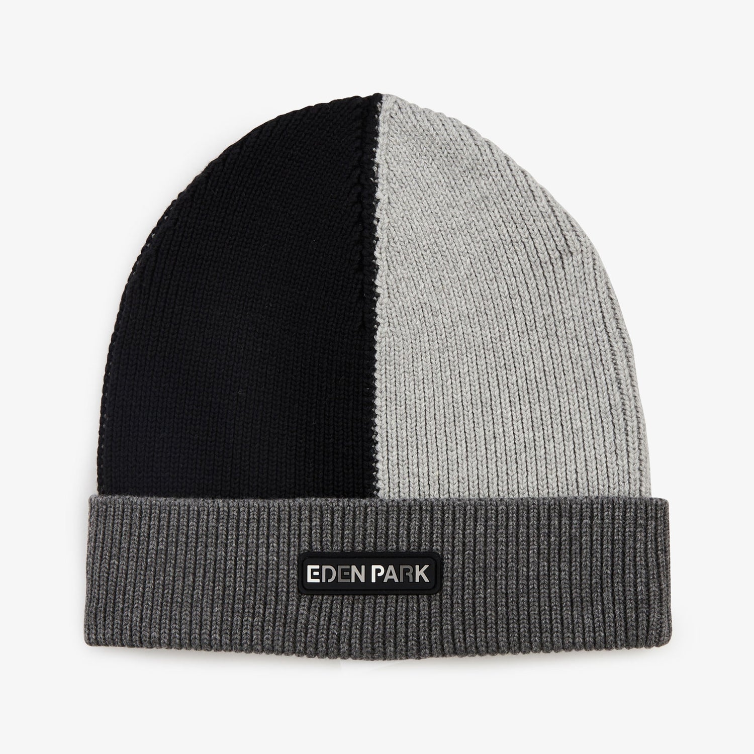 Black Colourblock Ribbed Hat_H23CHABN0004_NO_01