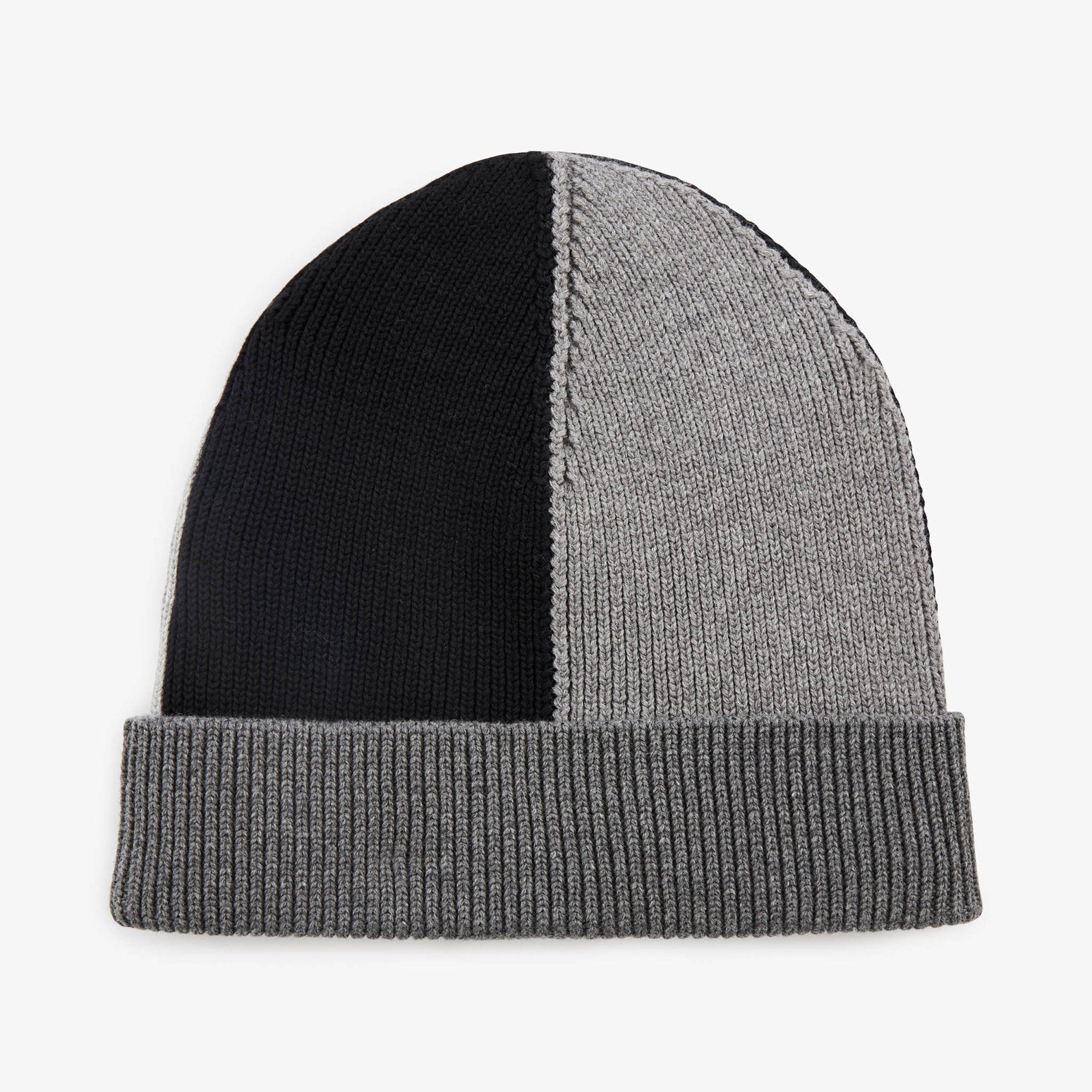 Black Colourblock Ribbed Hat_H23CHABN0004_NO_02