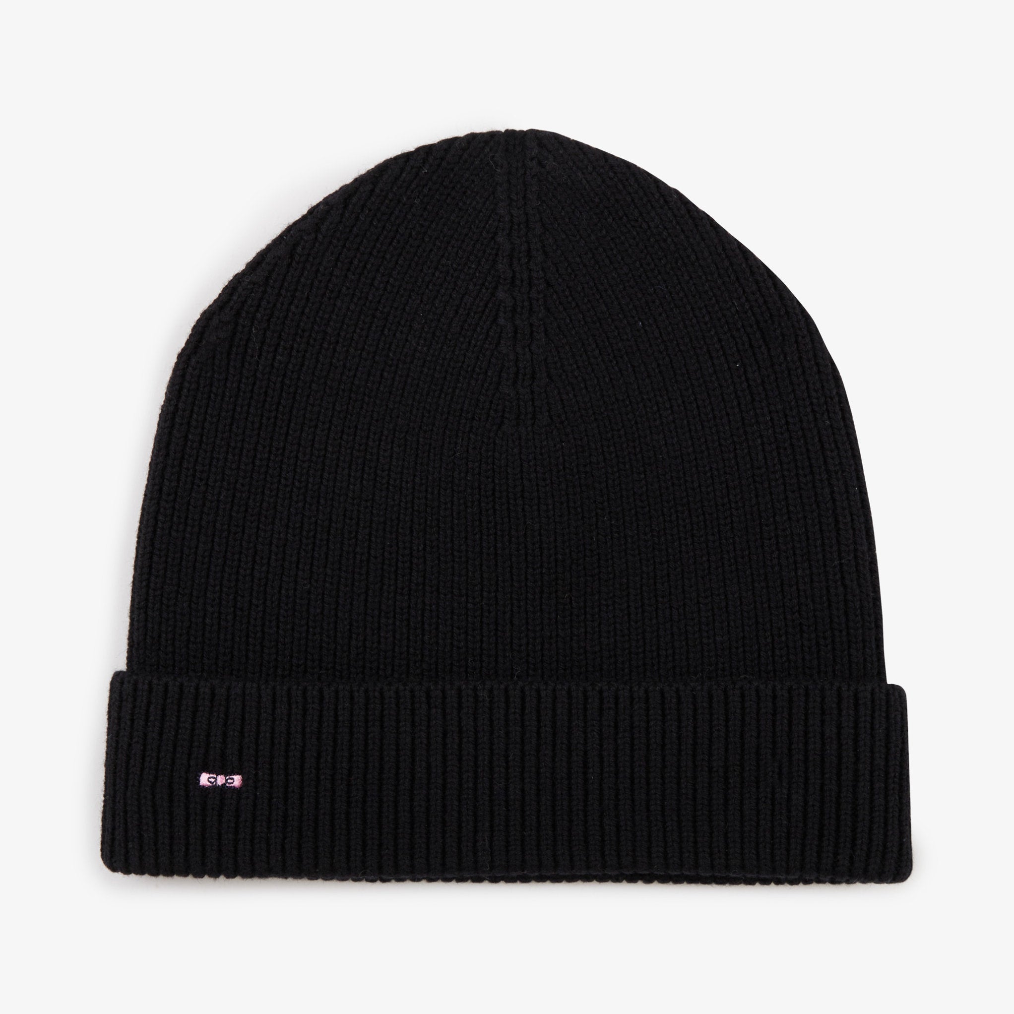 Black Wool Blend Ribbed Hat_H23CHABN0011_NO_01