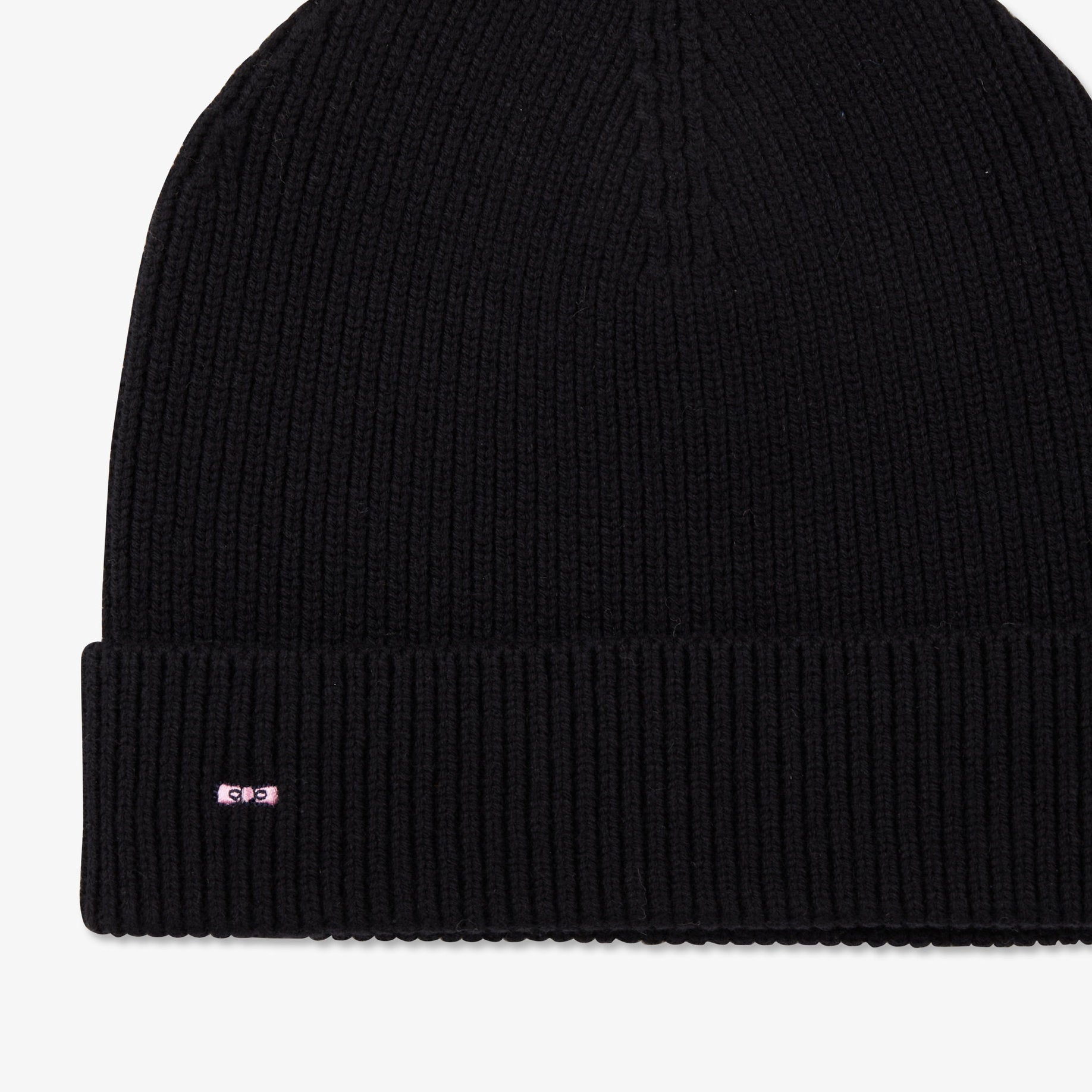 Black Wool Blend Ribbed Hat_H23CHABN0011_NO_03