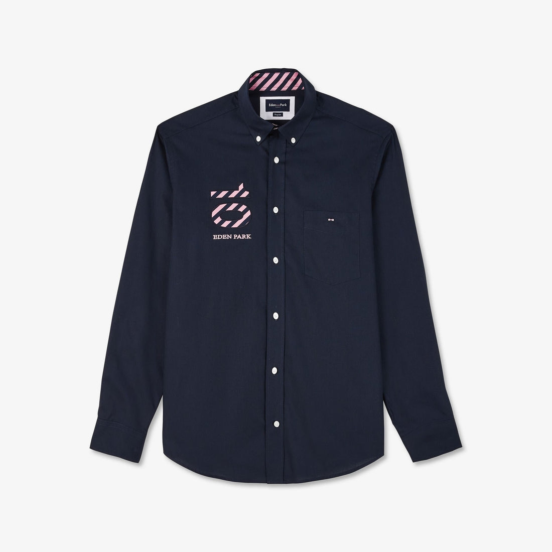 Dark Blue Shirt With No. 10 Embroidery_H23CHECL0002_BLF_02