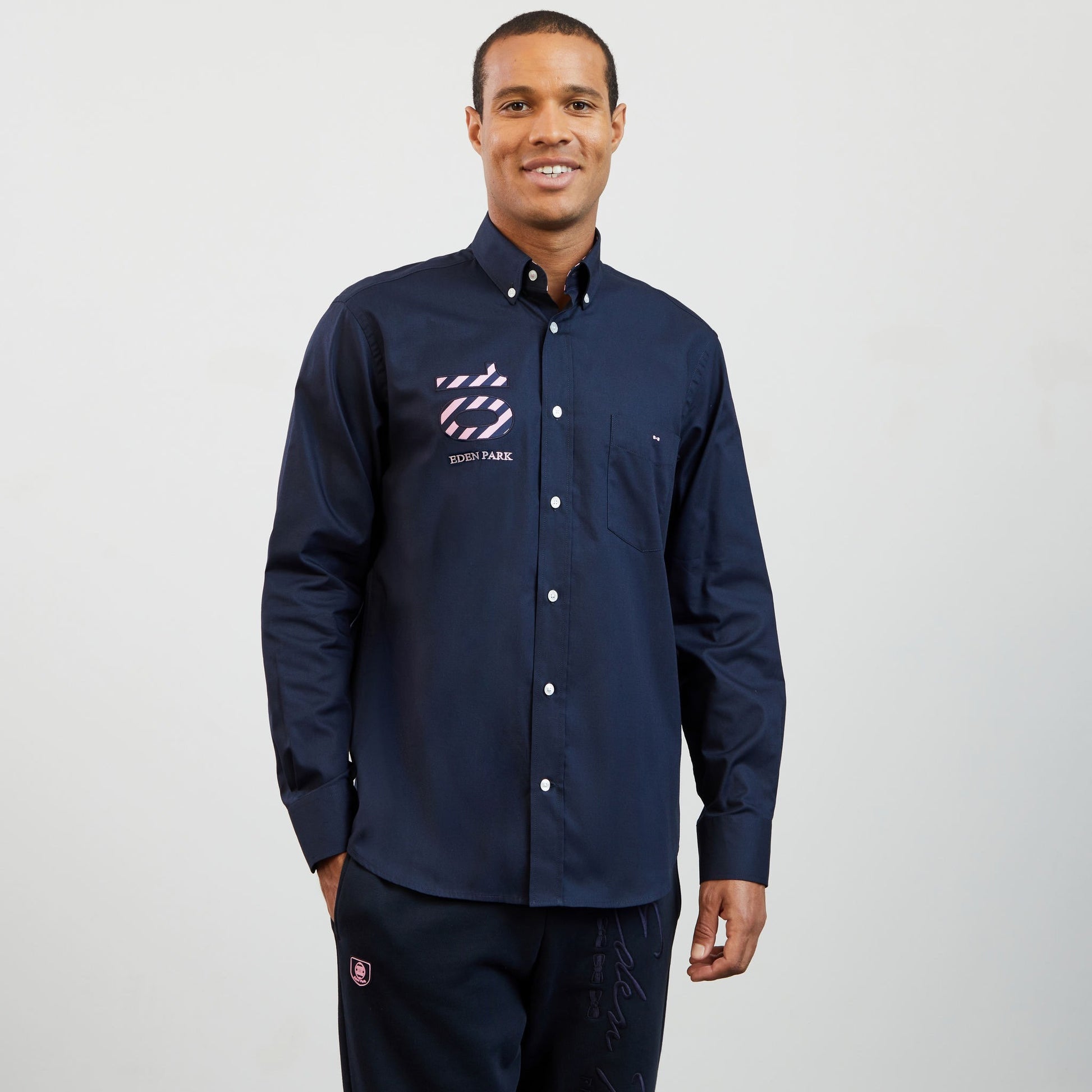 Dark Blue Shirt With No. 10 Embroidery_H23CHECL0002_BLF_03