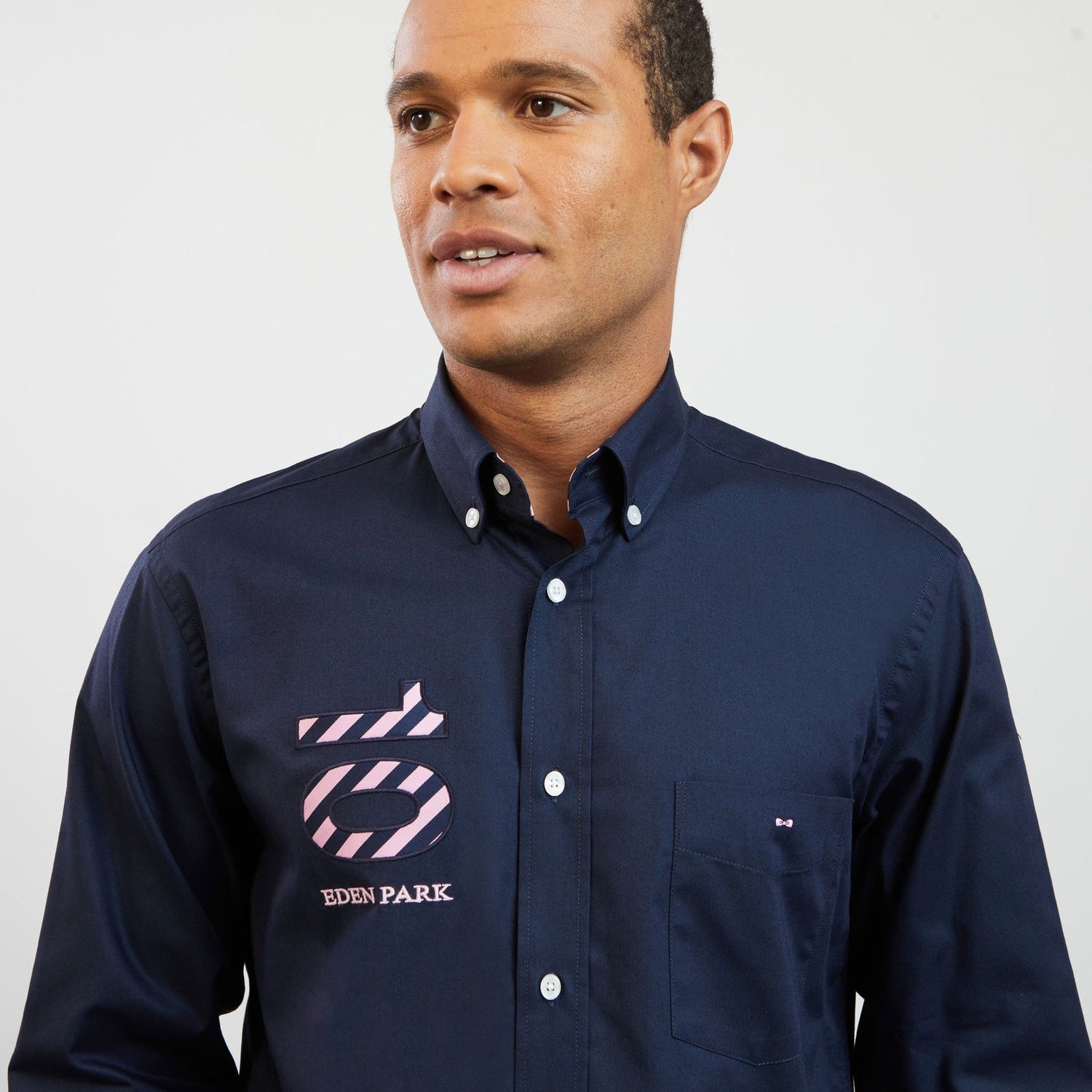 Dark Blue Shirt With No. 10 Embroidery_H23CHECL0002_BLF_06