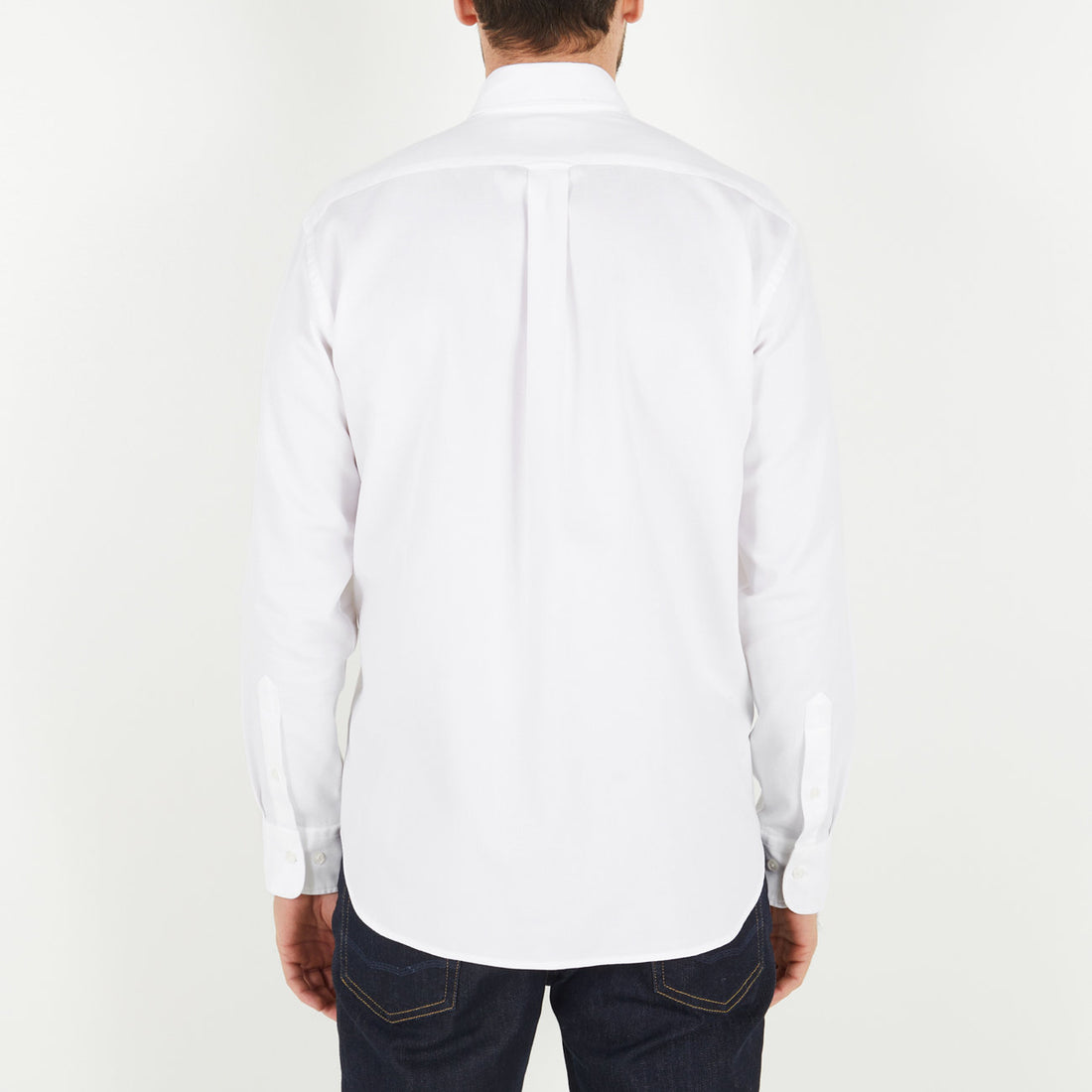 Plain White Shirt In Cotton Pique_H23CHECL0012_BC_02