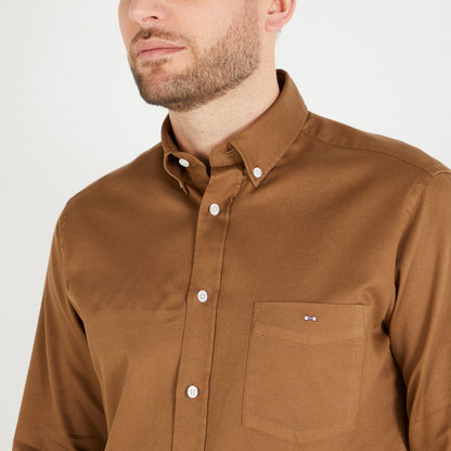 Plain Beige Shirt In Cotton Pique_H23CHECL0012_BEF4_03