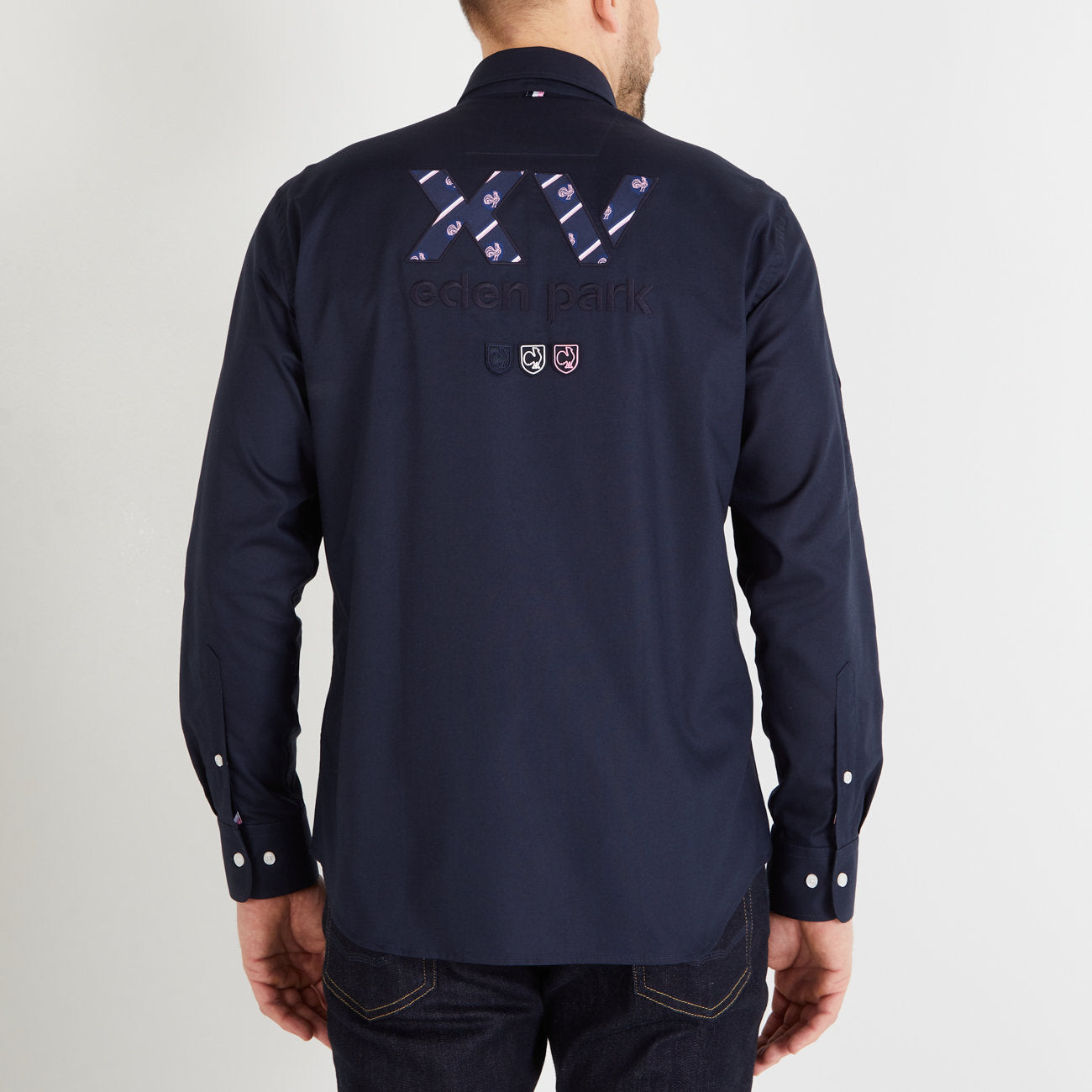 Dark Blue Shirt With France Xv Embroidery_H23CHECL0013_BLF_02