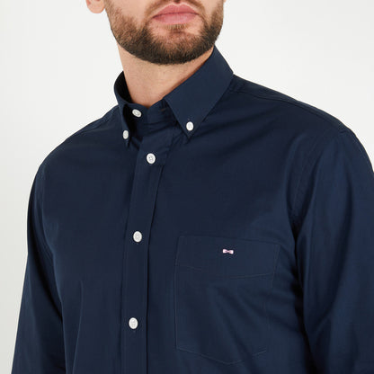Navy Blue Shirt With Floral Detail_H23CHECL0029_BLF_03