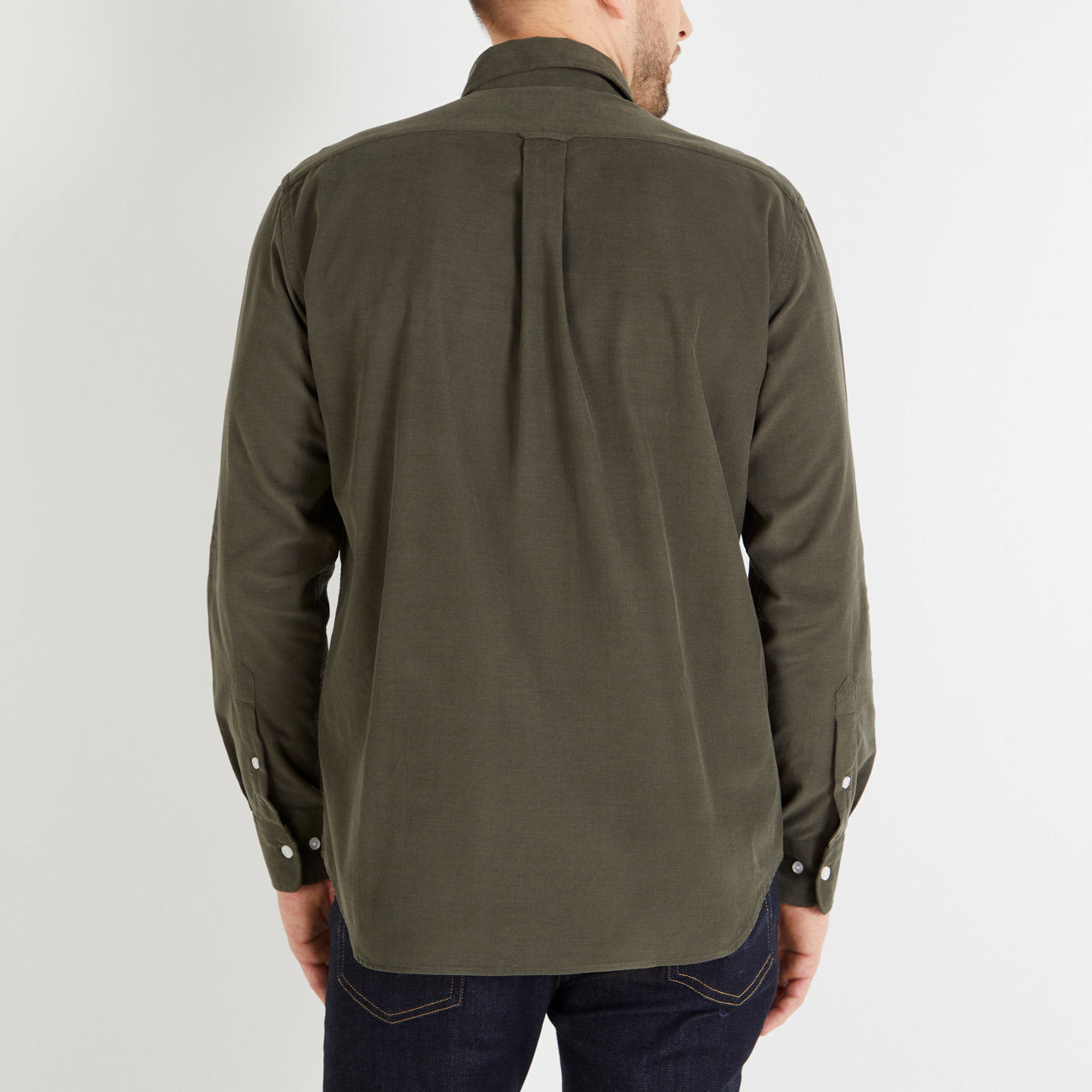 Plain Khaki Velvet Shirt_H23CHECL0067_KAM11_02