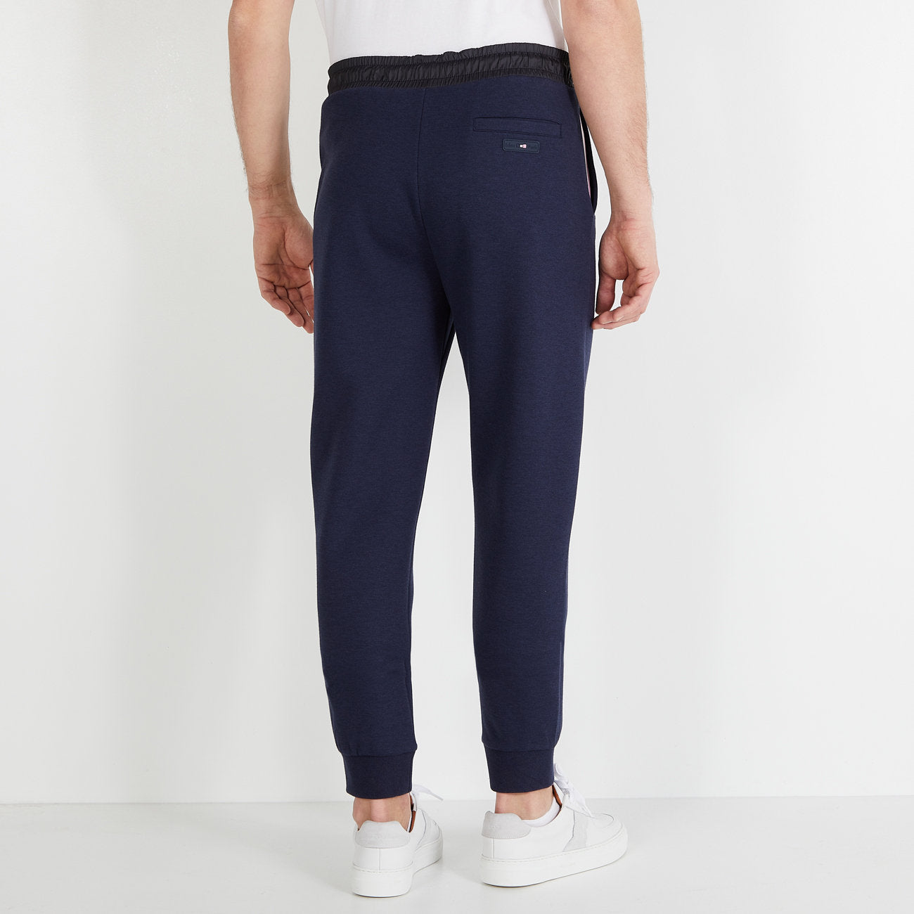 Dark Blue Jogging Bottoms With Tricolour Trim_H23MAIJO0001_BLF27_02