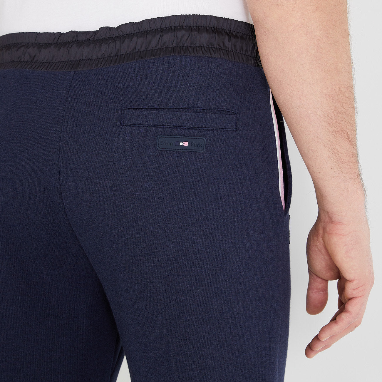 Dark Blue Jogging Bottoms With Tricolour Trim_H23MAIJO0001_BLF27_04