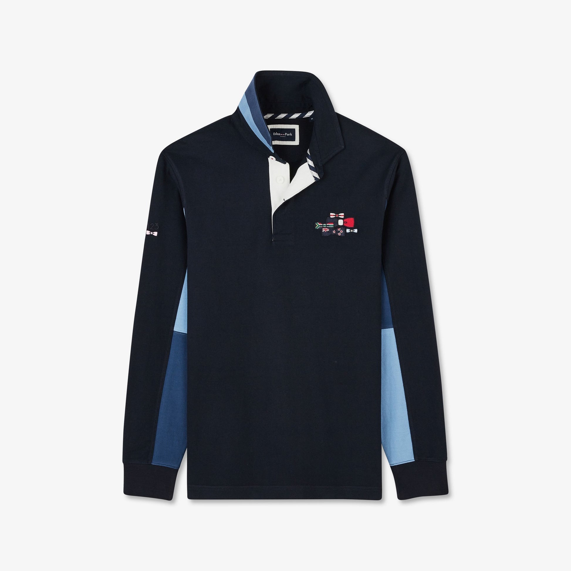 Navy Blue Long-Sleeved Colourblock Rugby Shirt_H23MAIML0015_BLF_02