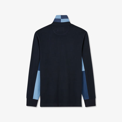 Navy Blue Long-Sleeved Colourblock Rugby Shirt_H23MAIML0015_BLF_05