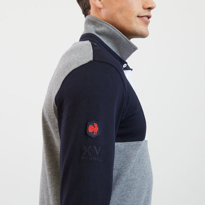 Colourblock Rugby Shirt With Xv De France Embroidery_H23MAIML0020_BLF_07