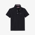 Dark Blue Short Sleeved Polo Shirt With Jacquard Inscription_H23MAIPC0003_BLF_01