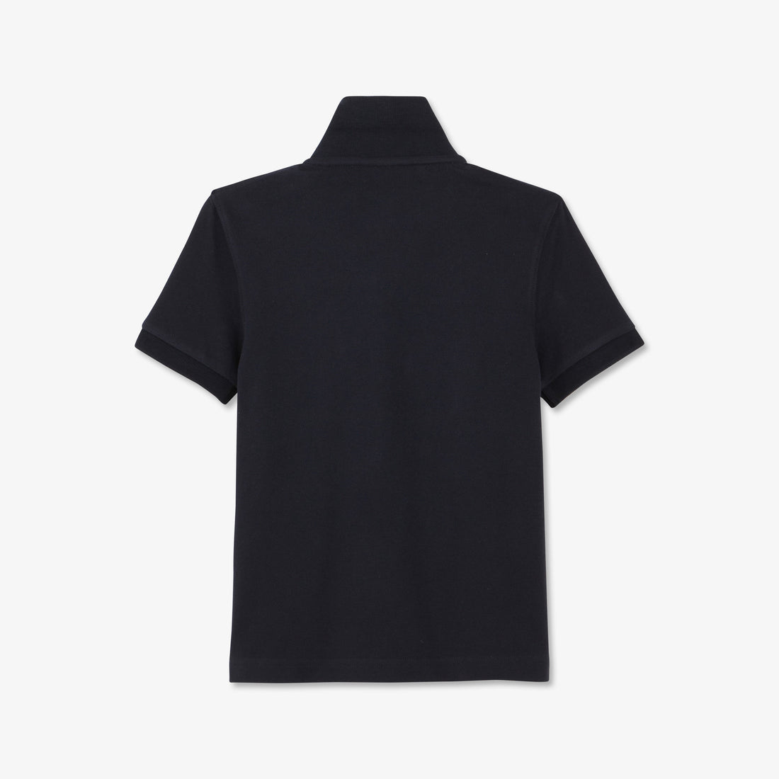 Dark Blue Short Sleeved Polo Shirt With Jacquard Inscription_H23MAIPC0003_BLF_02