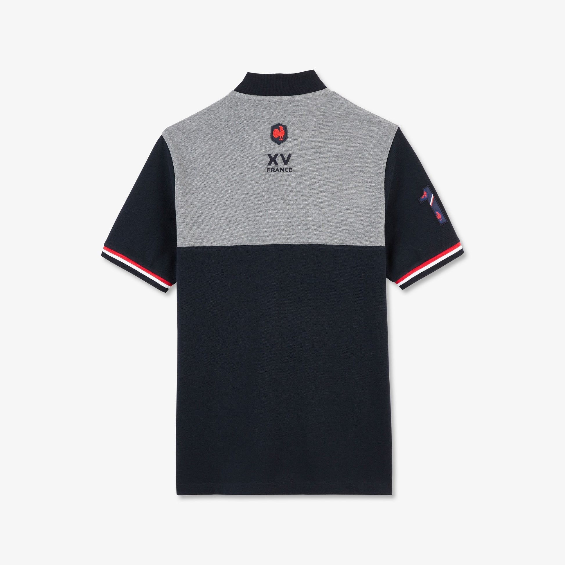 Grey Short-Sleeved Colourblock Xv De France Polo Shirt_H23MAIPC0006_GRM_05