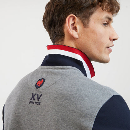 Grey Short-Sleeved Colourblock Xv De France Polo Shirt_H23MAIPC0006_GRM_08