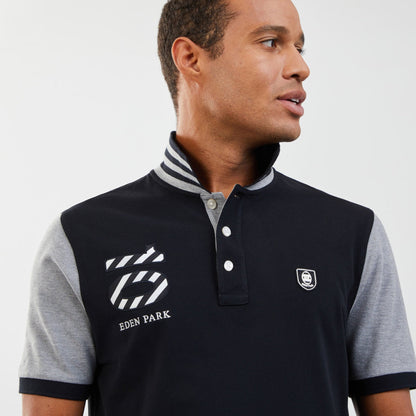 Black Colour-Block Polo With Circled Embroidery 10_H23MAIPC0008_NO_06
