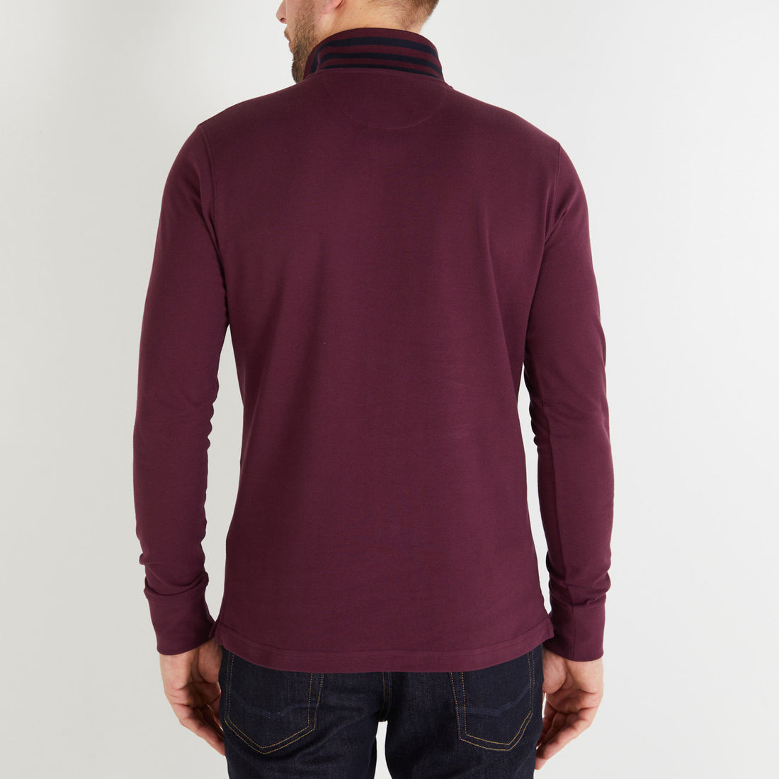 Burgundy Long-Sleeved Polo Shirt_H23MAIPL0001_BXF_02