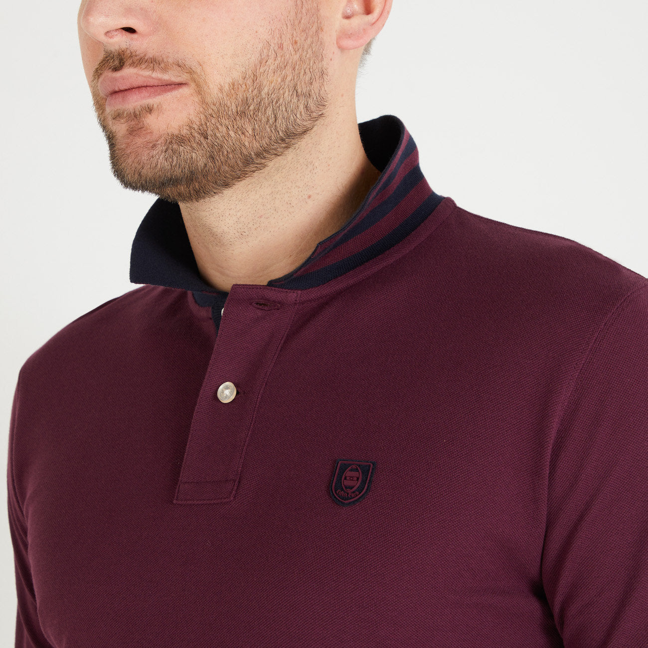 Burgundy Long-Sleeved Polo Shirt_H23MAIPL0001_BXF_03