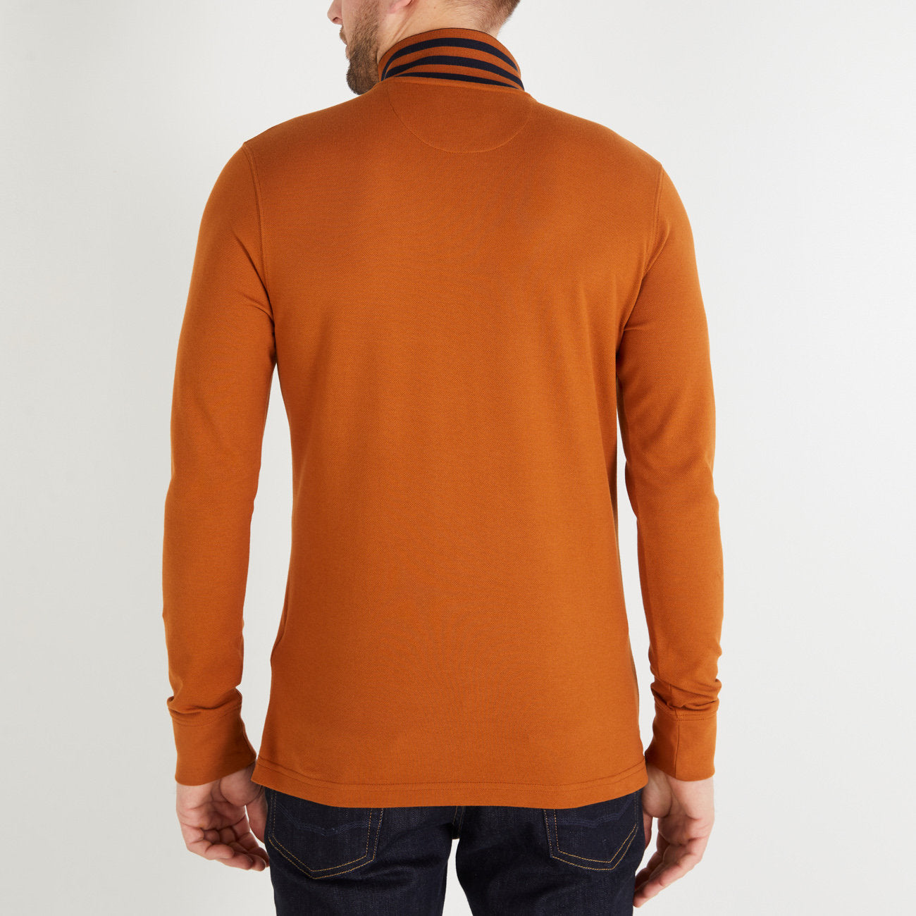 Brown Long-Sleeved Polo Shirt_H23MAIPL0001_KAM3_02