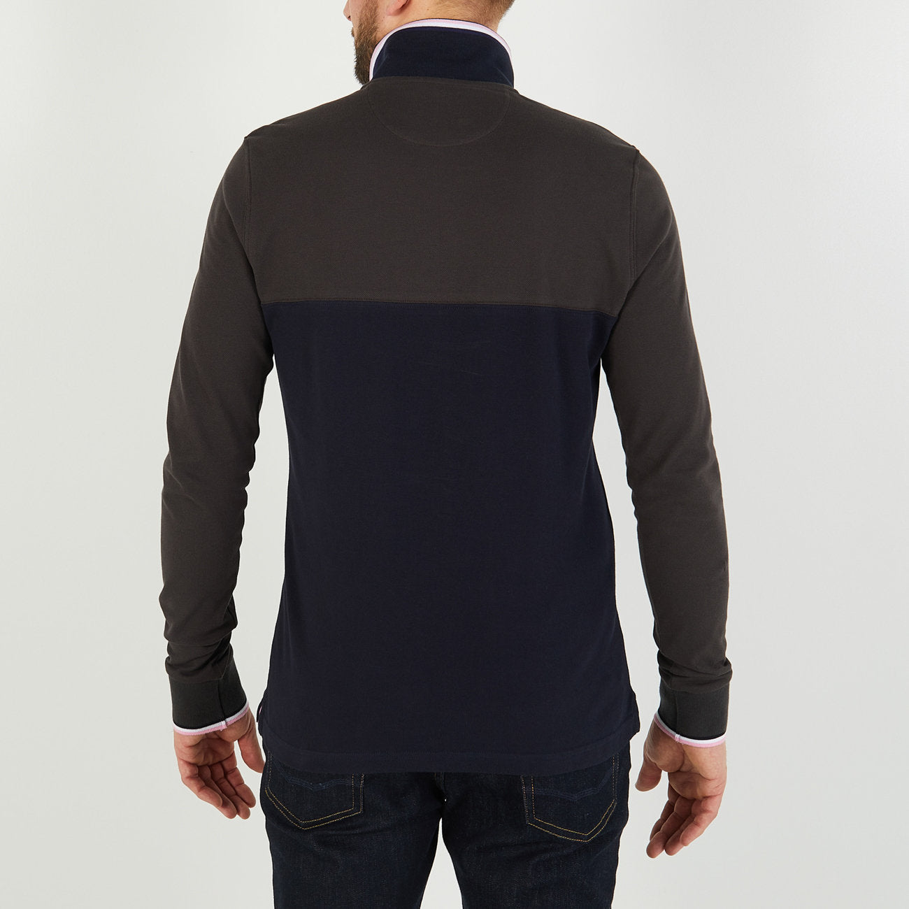 Dark Brown Colourblock Polo Shirt With Eden Park Embroidery_H23MAIPL0003_MAF1_02