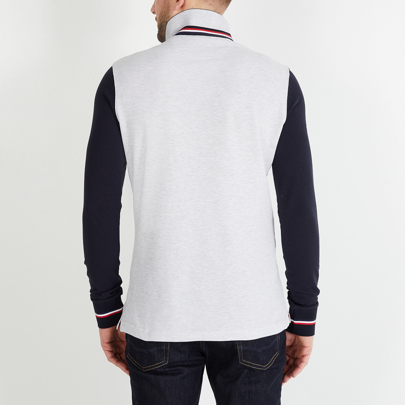 Grey Long-Sleeved Colourblock Polo Shirt_H23MAIPL0004_GRC10_02