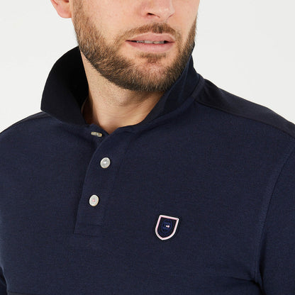 Dark Blue Colourblock Polo Shirt With Eden Park Embroidery_H23MAIPL0020_BLF27_03