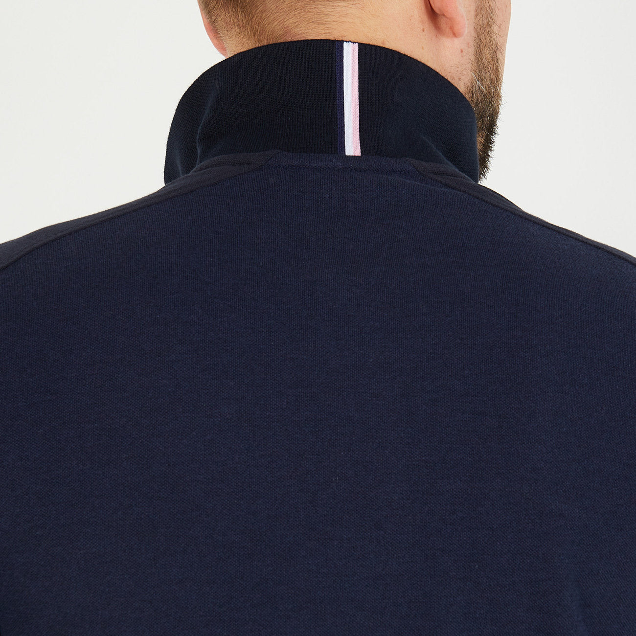 Dark Blue Colourblock Polo Shirt With Eden Park Embroidery_H23MAIPL0020_BLF27_05