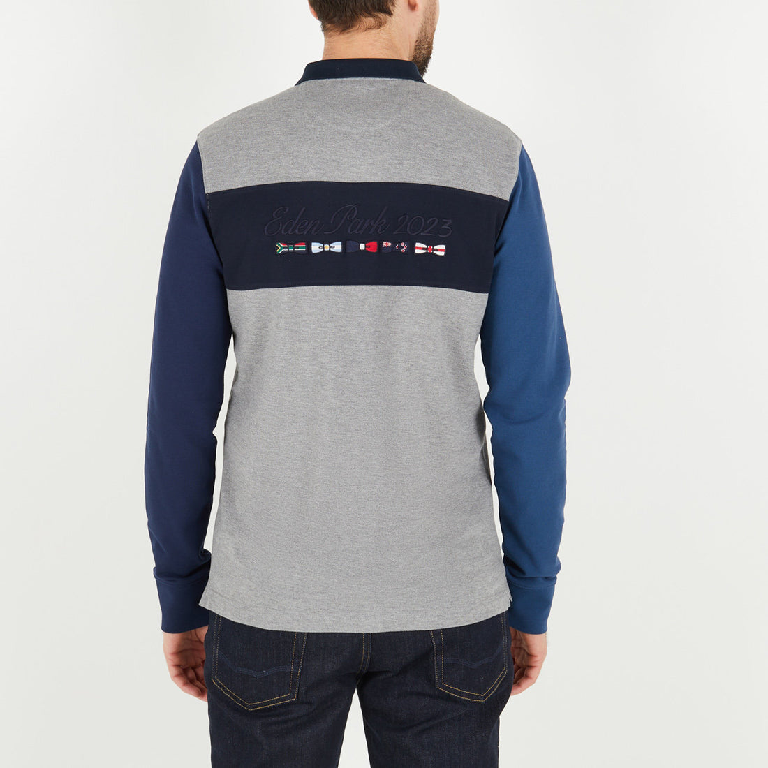 Grey Colourblock Polo Shirt With 2023 Embroidery_H23MAIPL0024_GRM_02