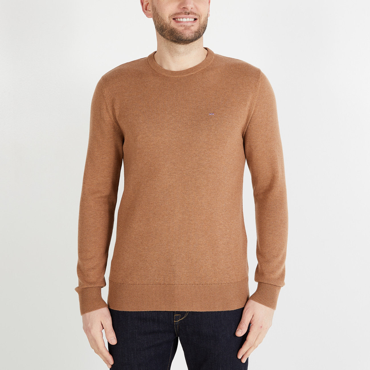 Light Brown Wool Mix Jumper_H23MAIPU0001_MAM5_01