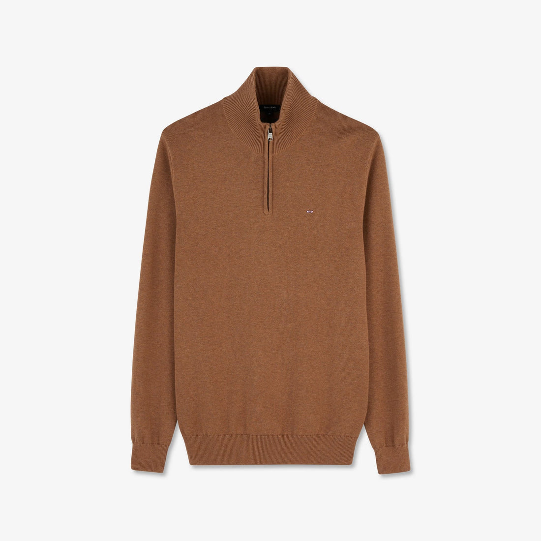 Brown Zip-Neck Jumper_H23MAIPU0002_MAM5_02