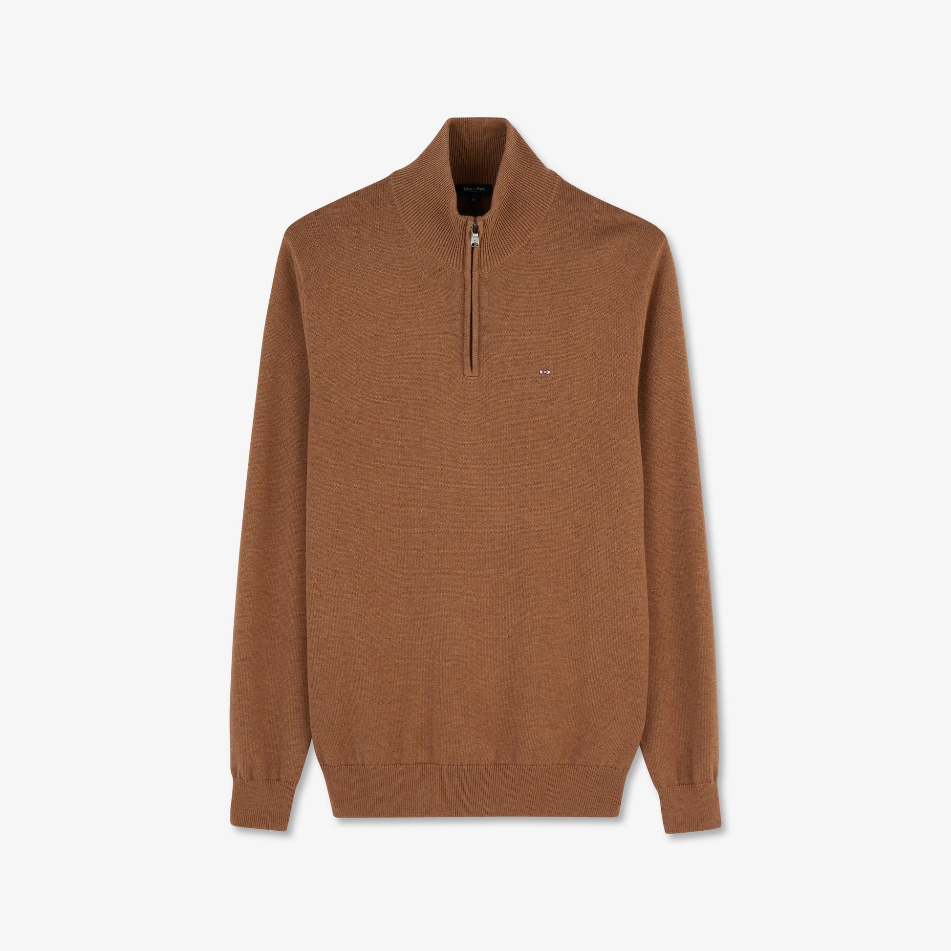 Brown Zip-Neck Jumper_H23MAIPU0002_MAM5_02