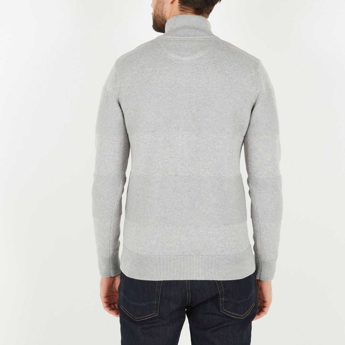 Light Grey Jumper With Stand-Up Zip Collar_H23MAIPU0007_GRC_02